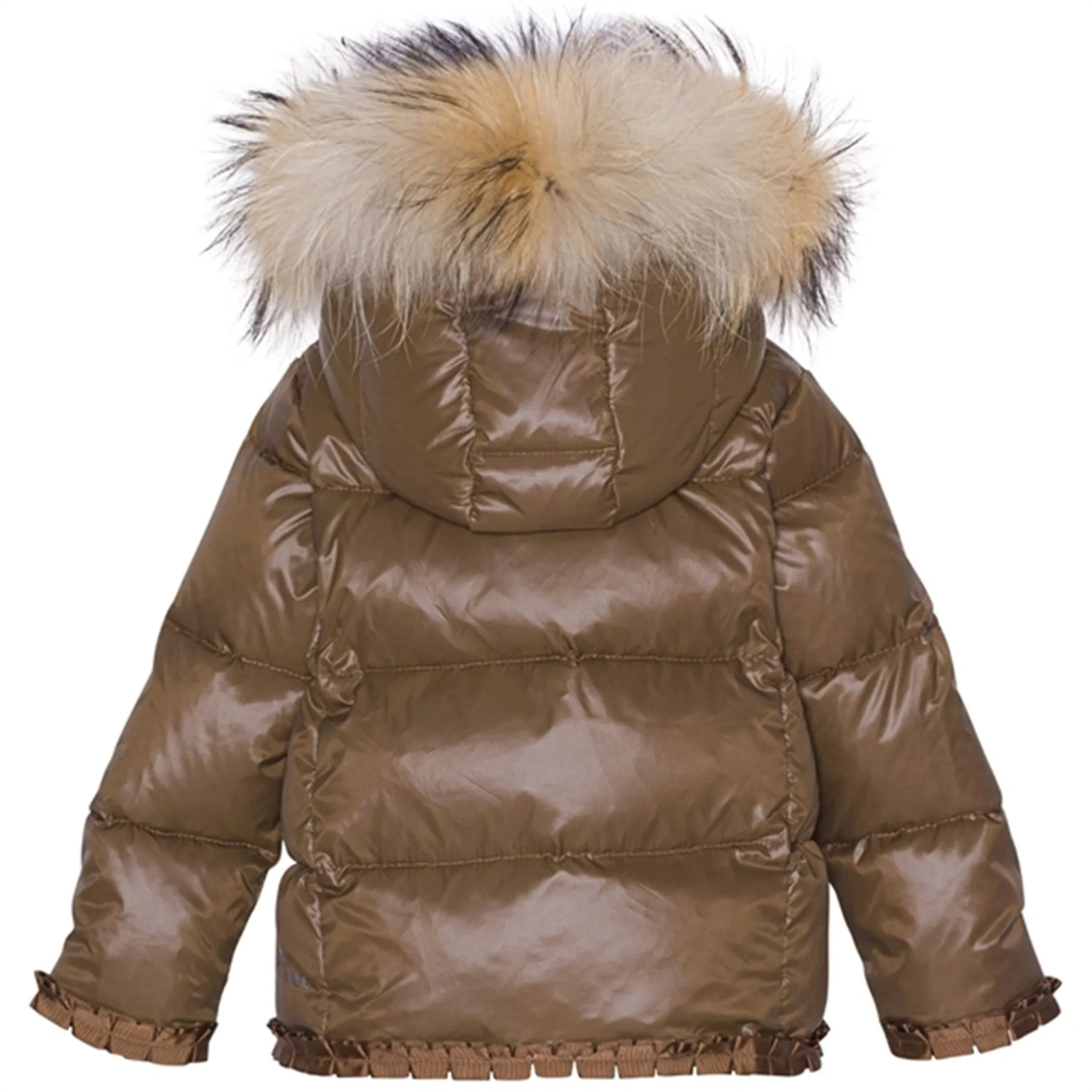 Veste en duvet légère Ver de Terre pour bébé fille avec fourrure et poche kangourou Ver-De-Terre