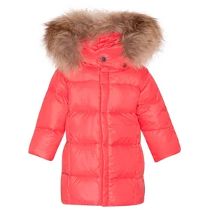 Ver de Terre Featherlight Manteau pour Bébé Fille avec Fourrure Flamingo Ver-De-Terre