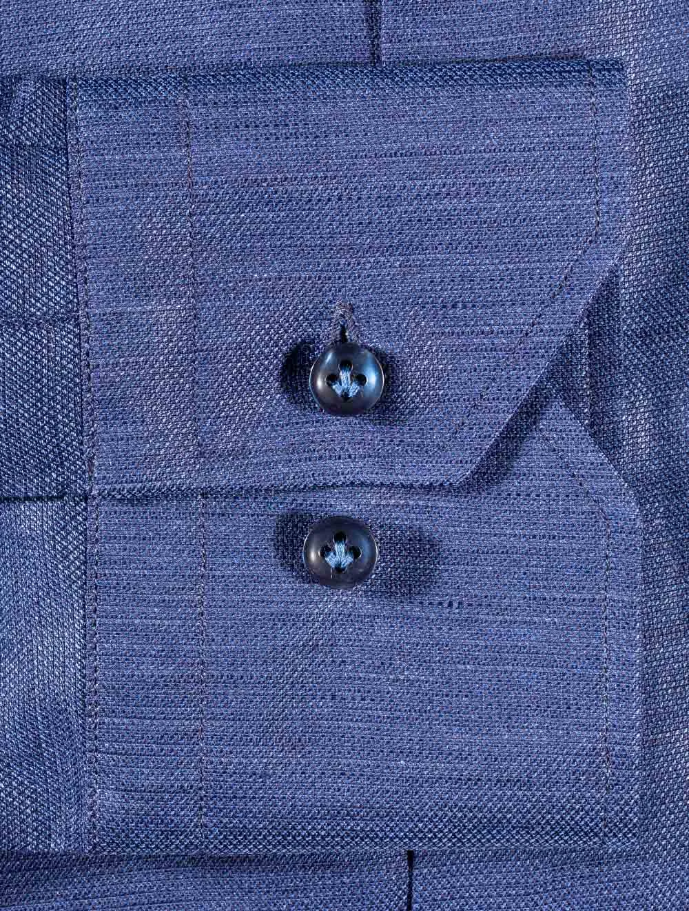 Chemise Slim Fit Volga Linen Mix Bleu Marine