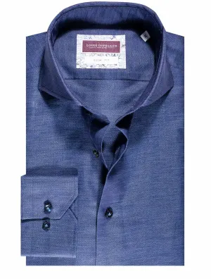 Chemise Slim Fit Volga Linen Mix Bleu Marine
