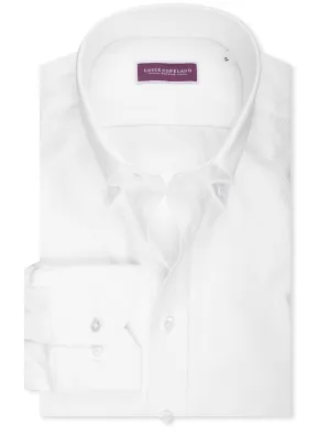 Chemise à boutons en piqué gaufré blanc