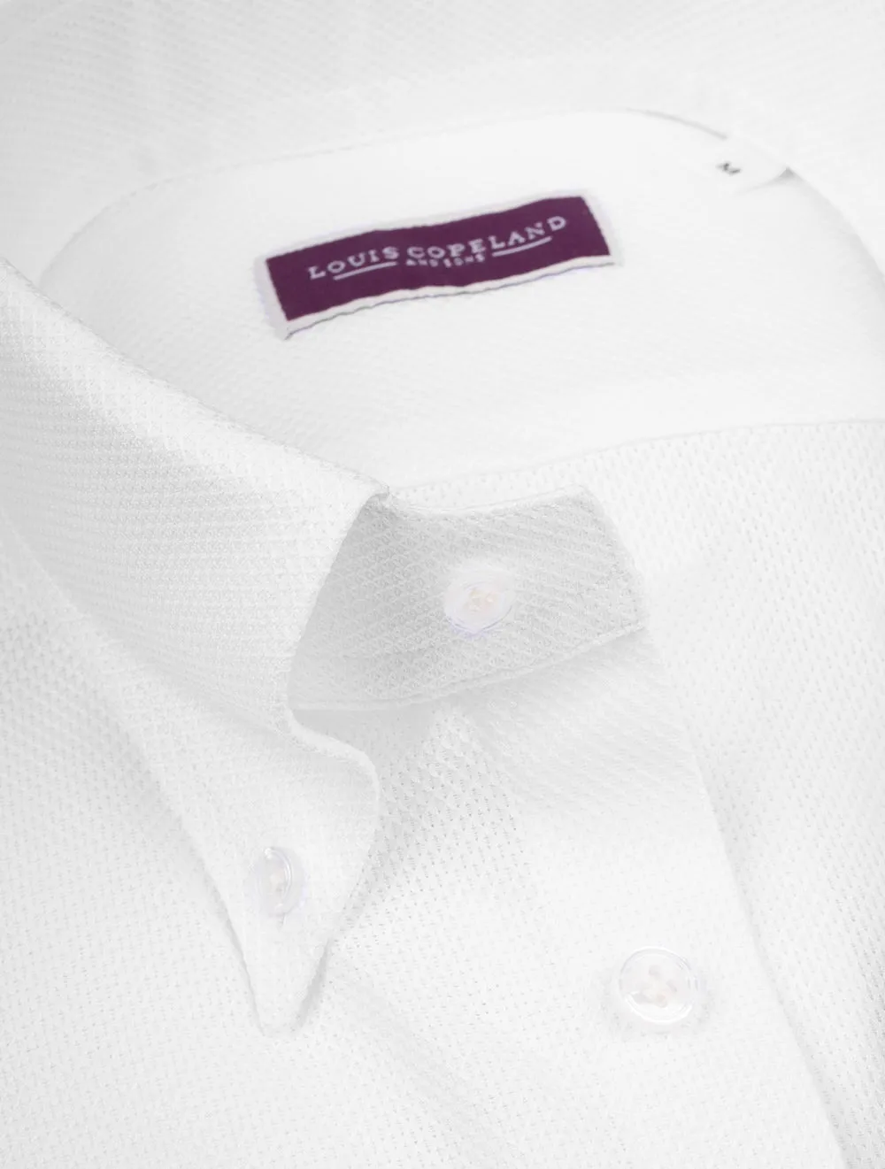 Chemise à boutons en piqué gaufré blanc