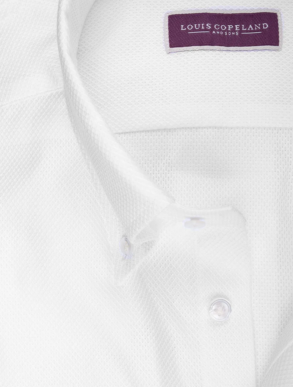 Chemise à boutons en piqué gaufré blanc
