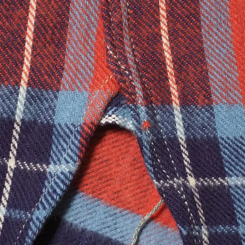 Warehouse & Co Lot. 3022 Flanelle avec jugulaire - Saumon/Bleu marine (Non lavé)