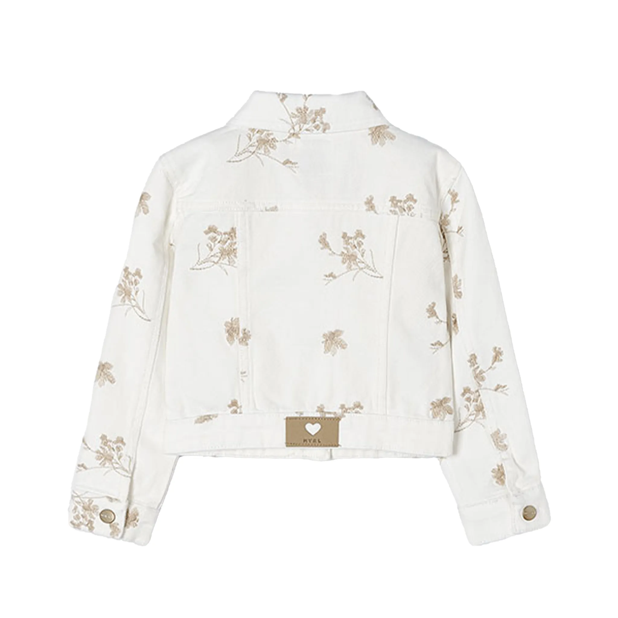 Veste blanche avec fleurs marron