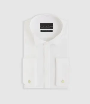 Chemise formelle en satin blanc METAPHOR