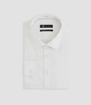 Chemise stretch en satin blanc SASTRETCHBASIC