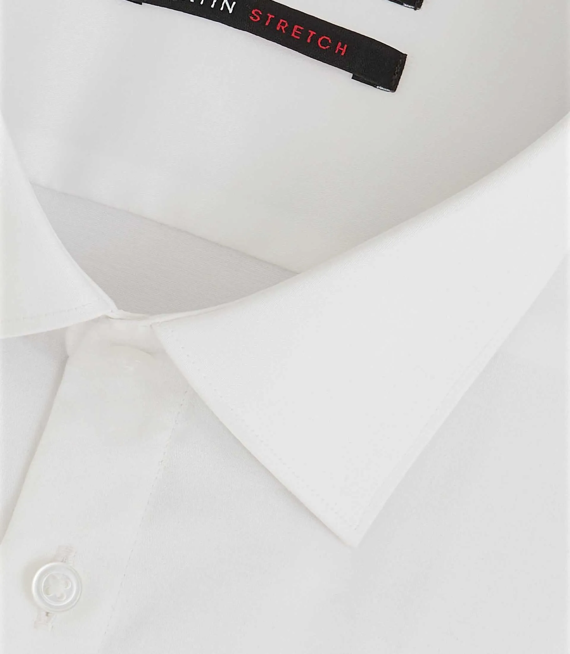 Chemise stretch en satin blanc SASTRETCHBASIC