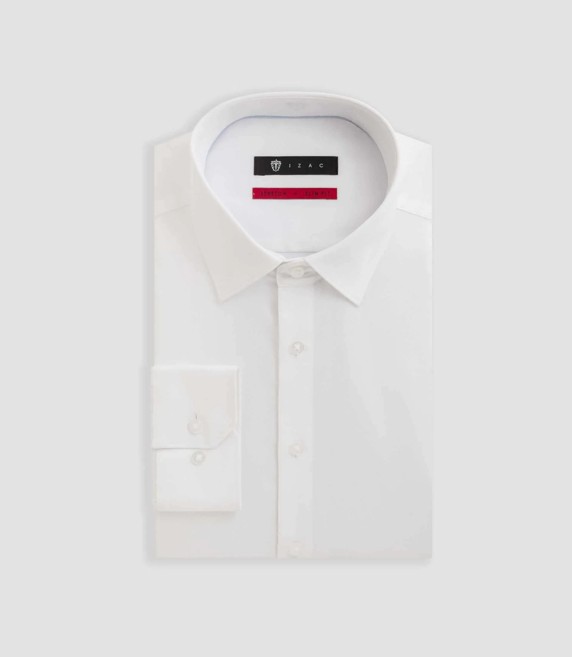 Chemise stretch en satin blanc SASTRETCHBASIC