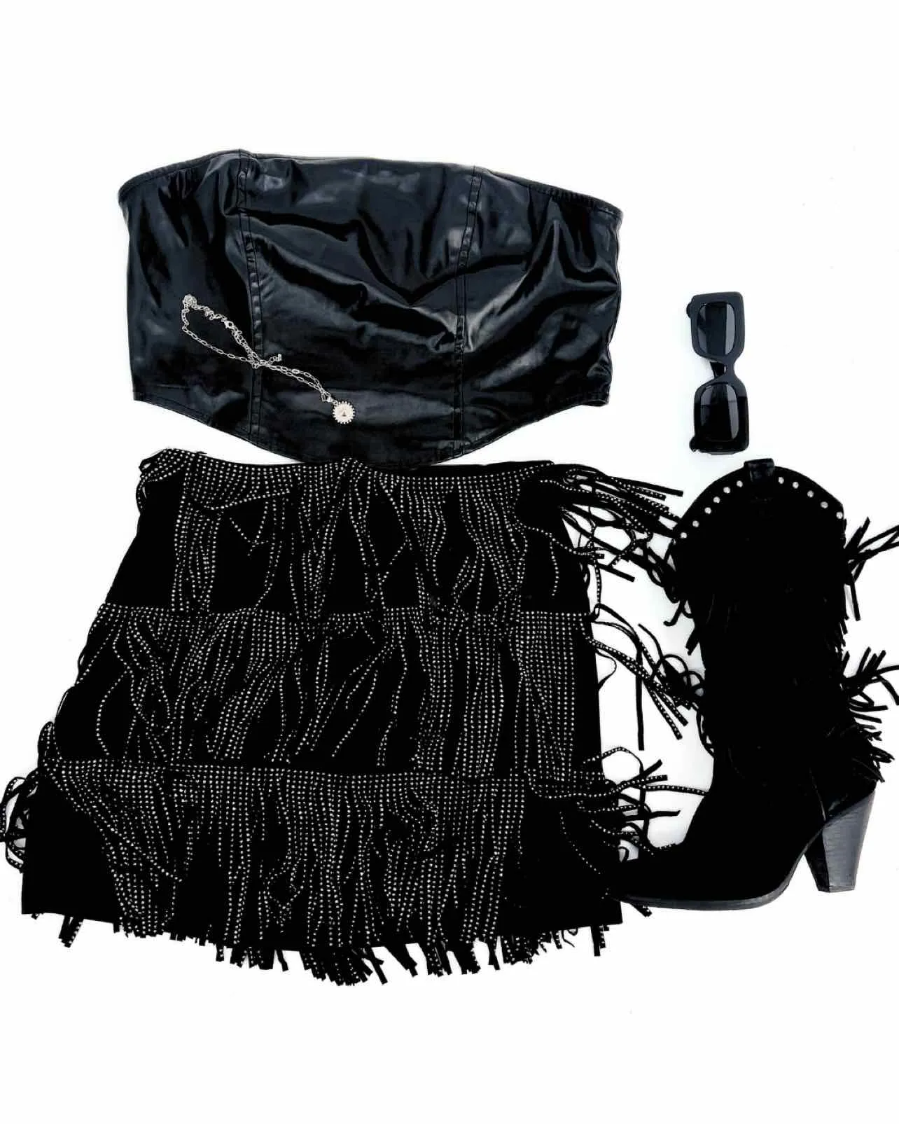 Wild Fable Taille XL Hauts Coupés Noir en Simili Cuir Tube Top