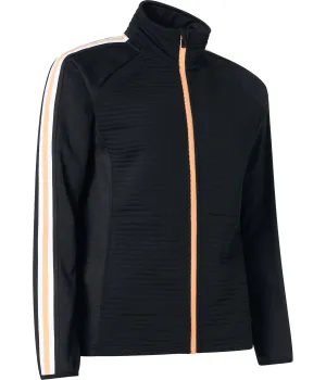 Cardigan Femme Turnberry 3D à Rayures avec Fermeture Éclair en Noir