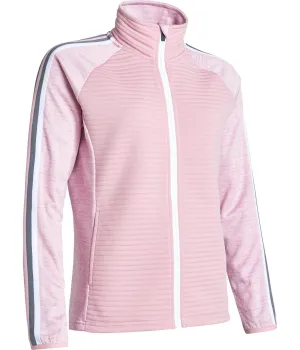 Cardigan à rayures 3D Turnberry pour femme avec fermeture éclair en rose bouton