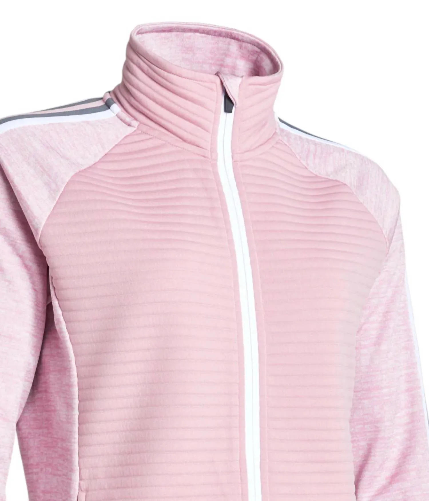 Cardigan à rayures 3D Turnberry pour femme avec fermeture éclair en rose bouton