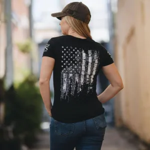 Décolleté en V Drapeau 1776 pour Femme - Noir