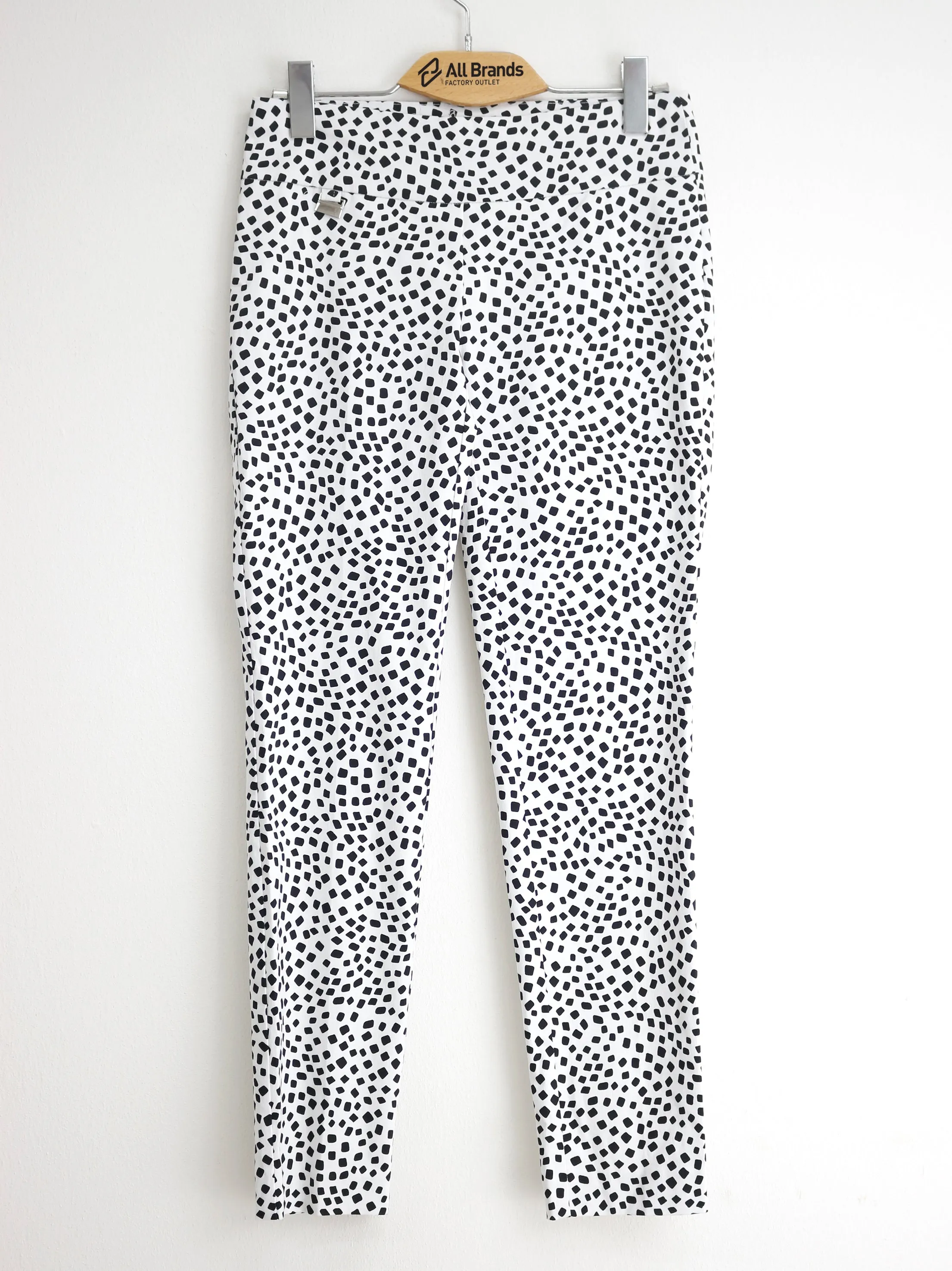 Pantalon femme imprimé partout, Blanc