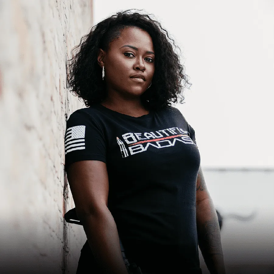T-shirt Femme Badass Superbe - Noir