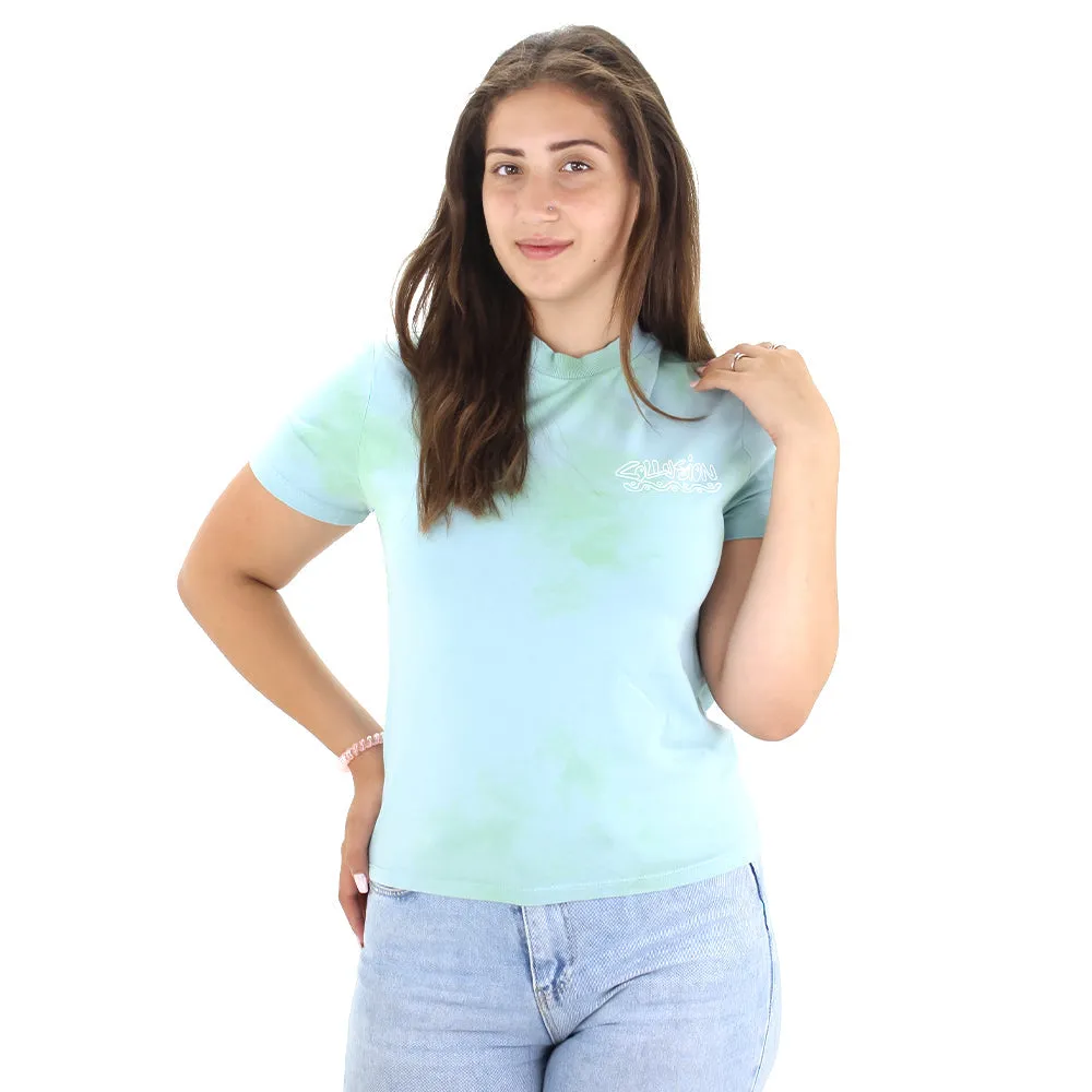 Haut à dos imprimé de marque pour femmes, Vert clair