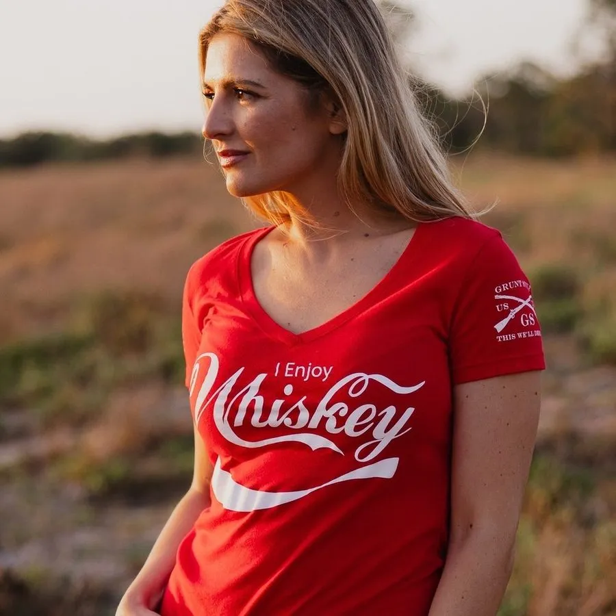 Décolleté en V pour femmes Enjoy Whiskey - Rouge