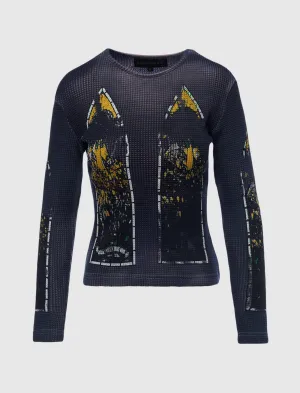 FEMME MANCHES LONGUES EN JEAN DÉLAVÉ