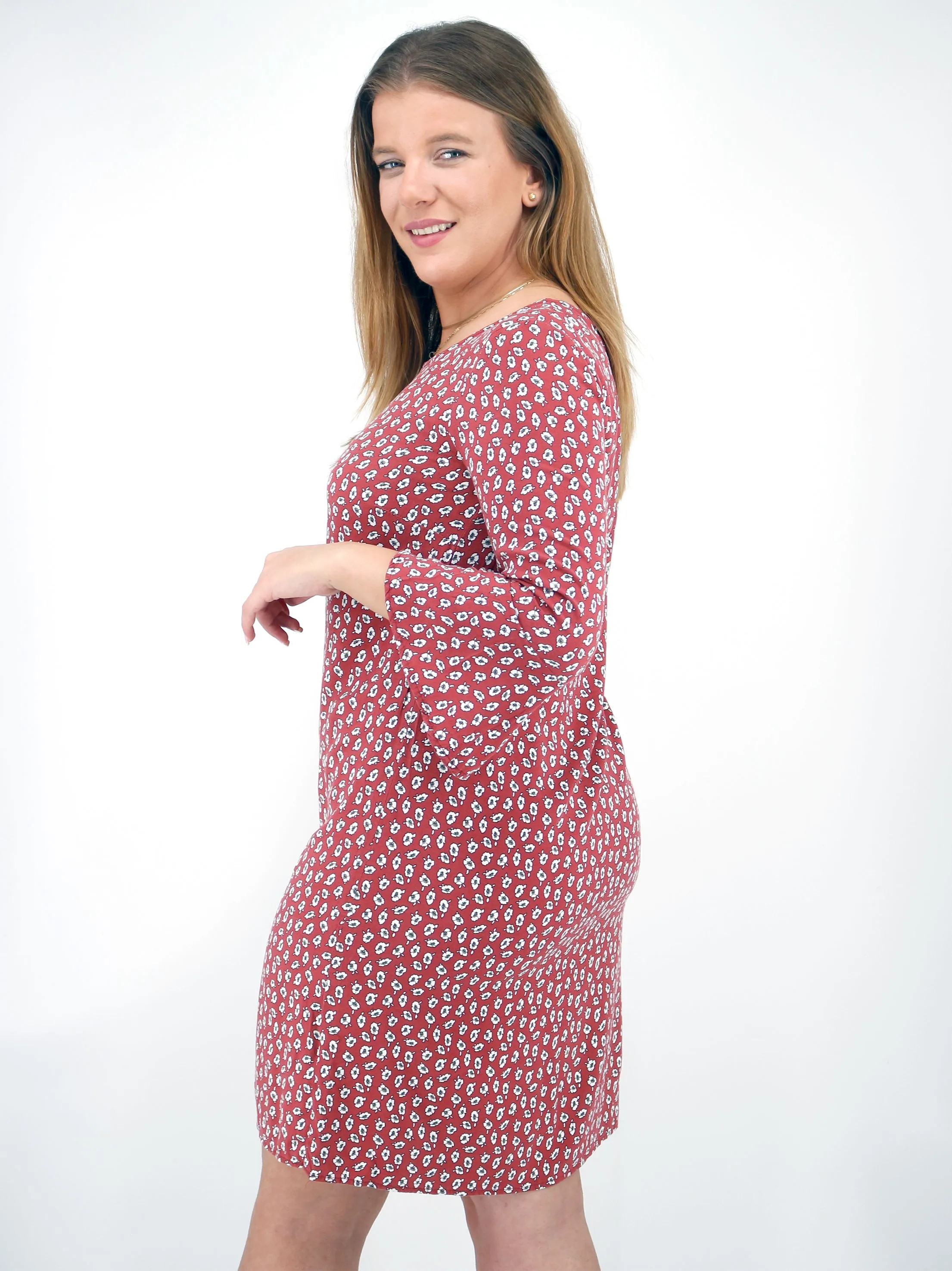 Robe imprimée florale pour femme, Rouge