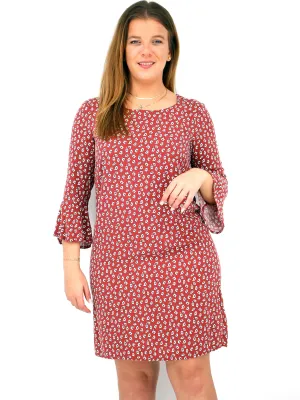 Robe imprimée florale pour femme, Rouge