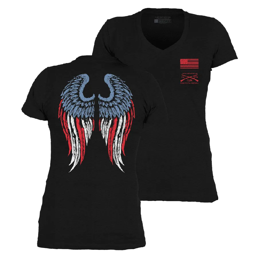 Angel Décolleté en V pour la Liberté des Femmes - Noir