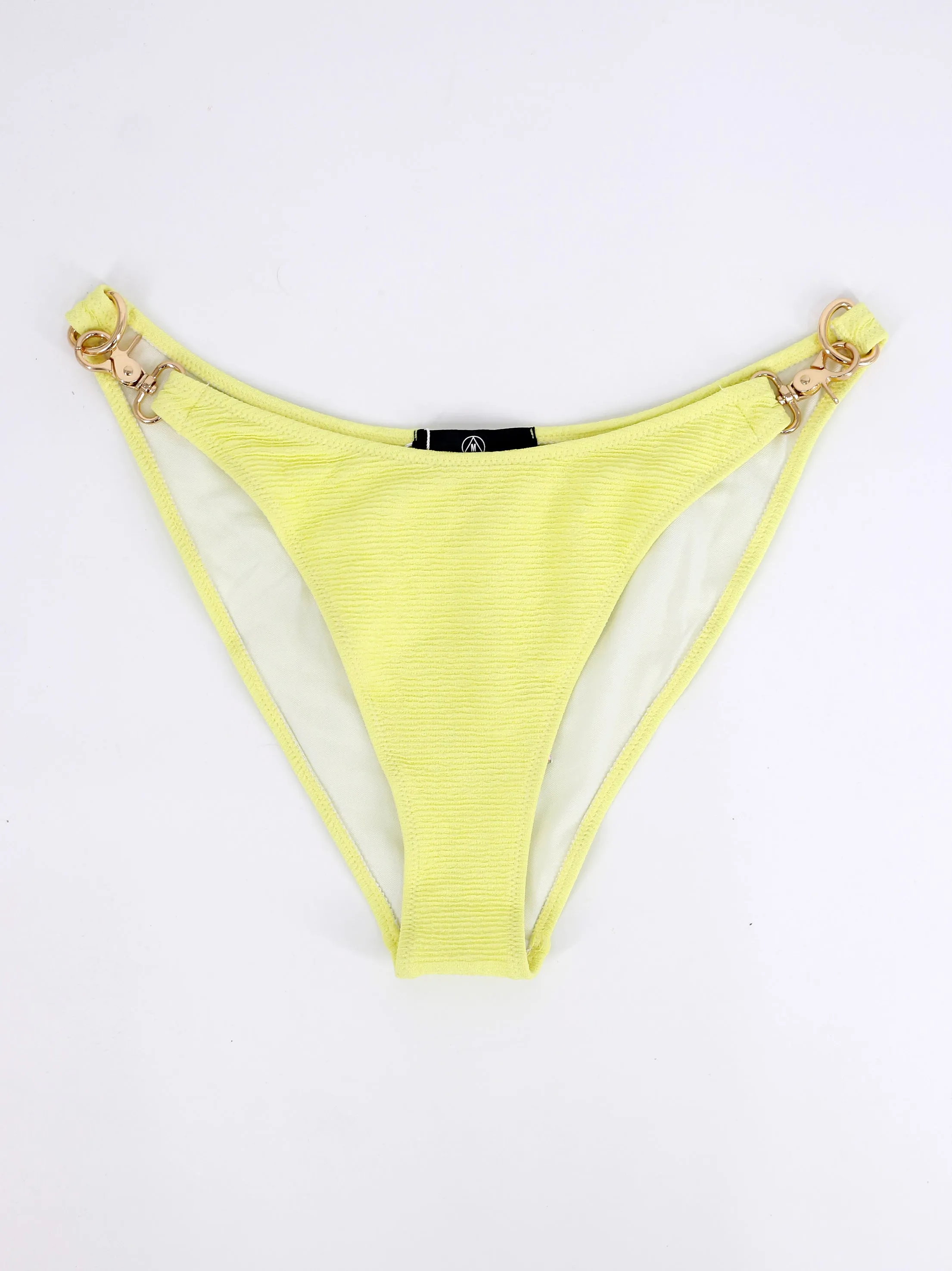 Culotte de Bikini en Mousseline pour Femme, Jaune