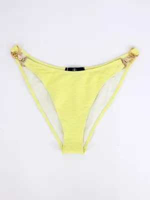 Culotte de Bikini en Mousseline pour Femme, Jaune