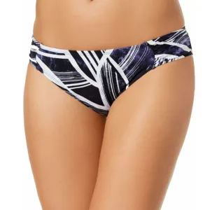 Culotte de Bikini Femme Large Bande Hipster, Blanc/Violet
