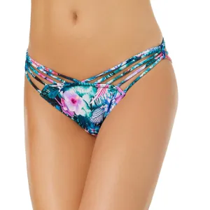 Culotte de Bikini Femme Dentelle à Bretelles et Coupe Effrontée, Multi
