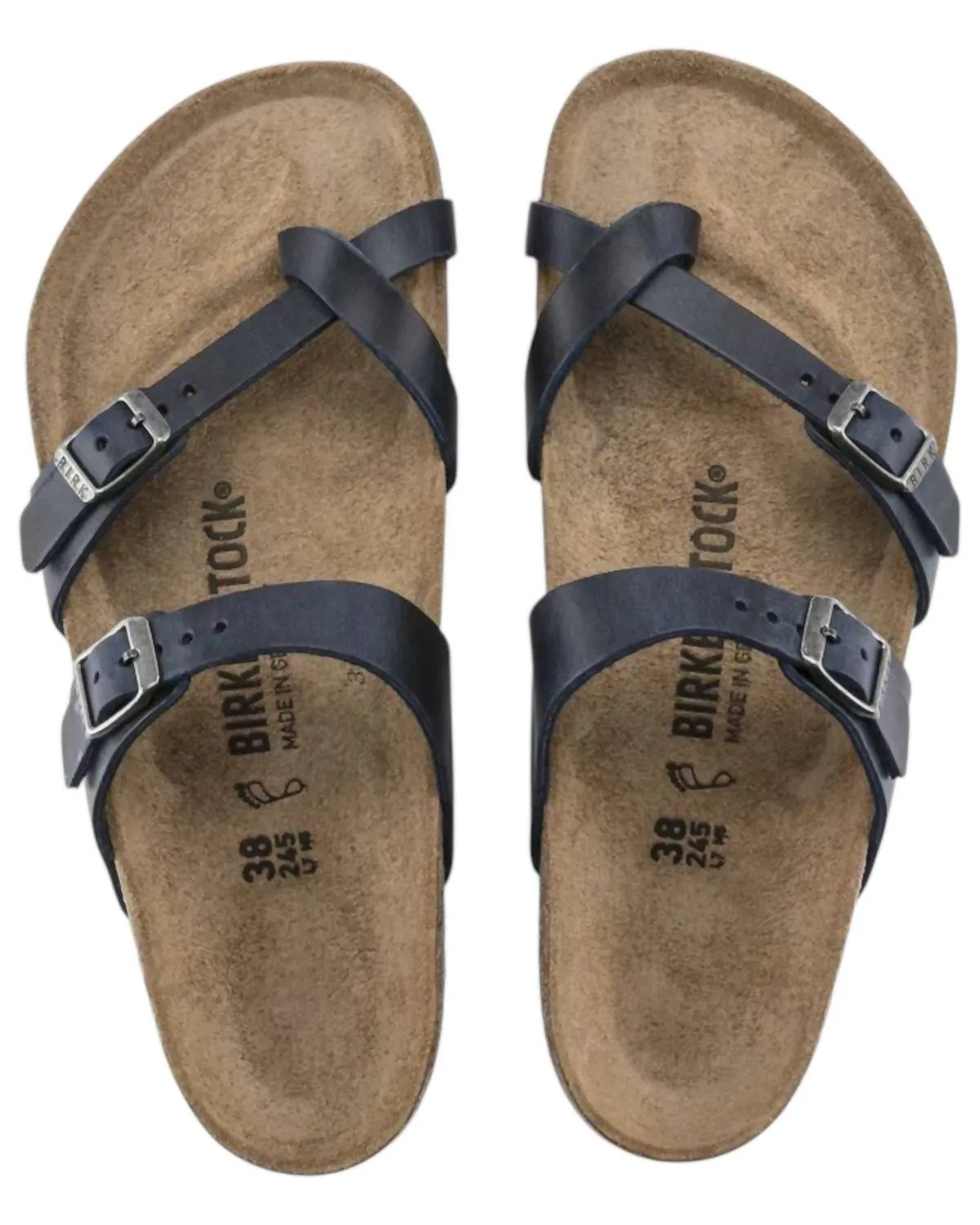 Sandales Mayari en cuir bleu huilé pour femme