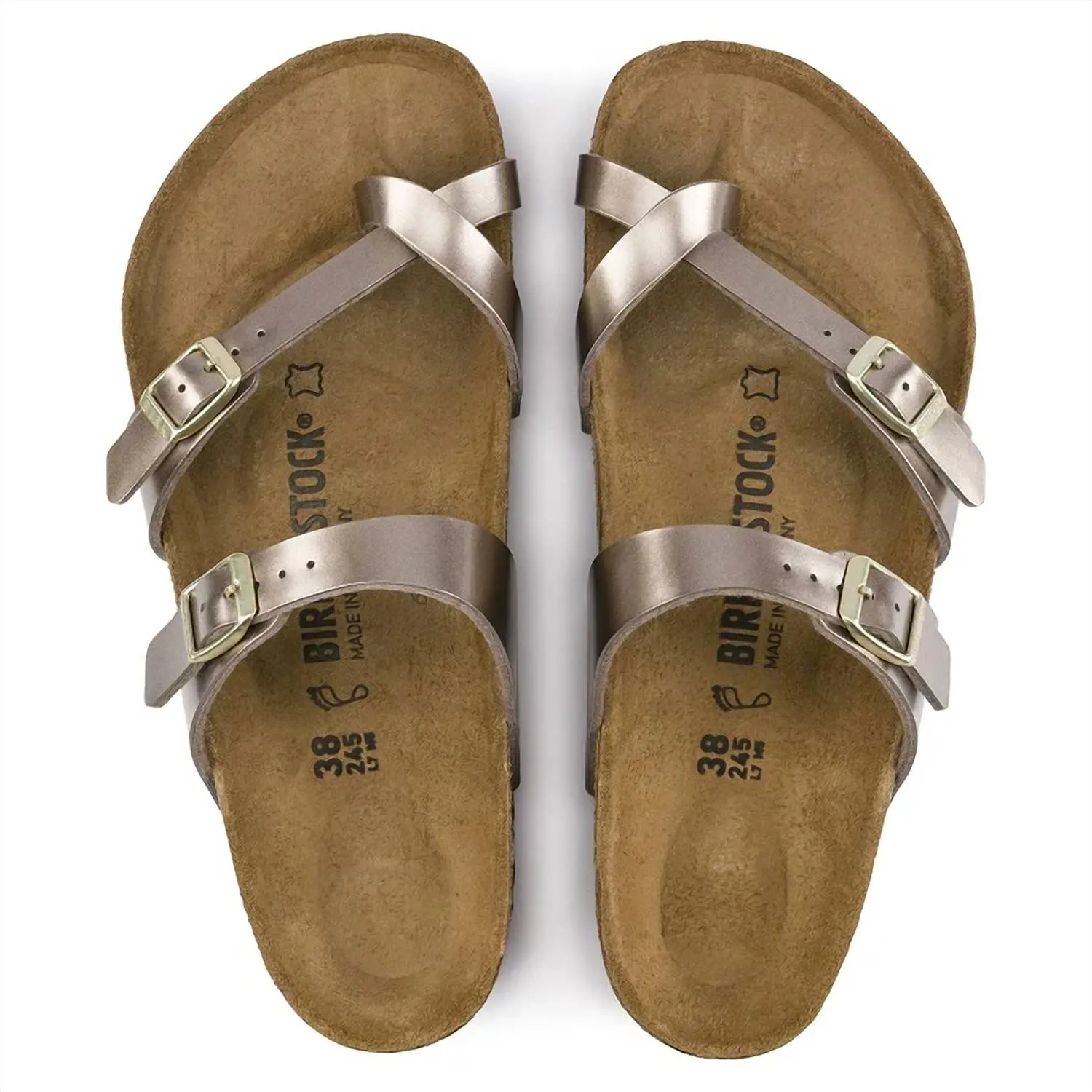 Sandale Mayari pour femme en taupe métallisé