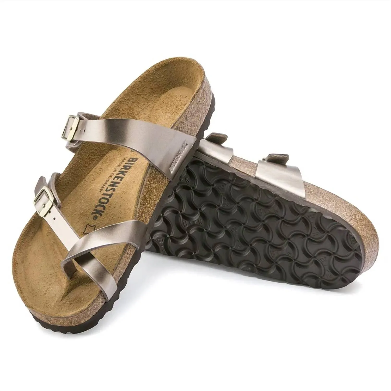 Sandale Mayari pour femme en taupe métallisé