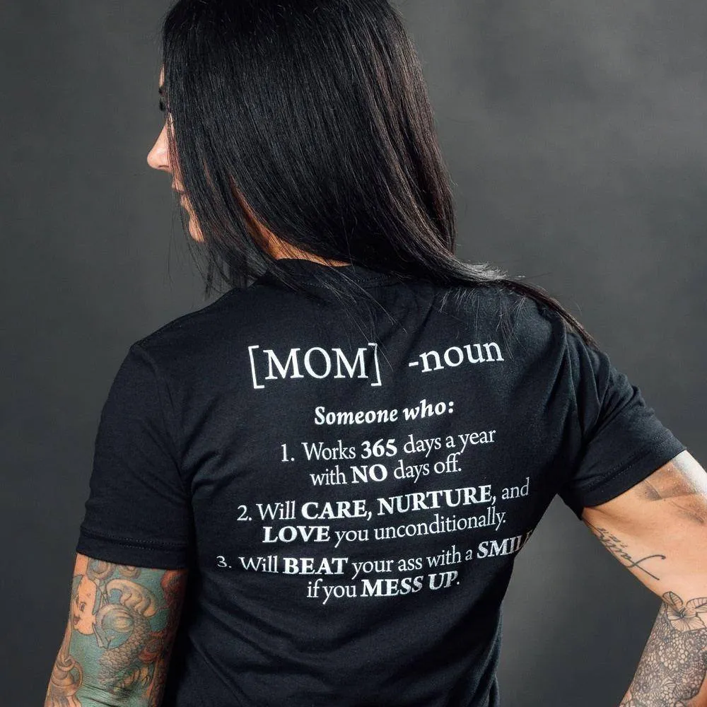 T-shirt Boyfriend Fit Défini par Maman pour Femmes - Noir