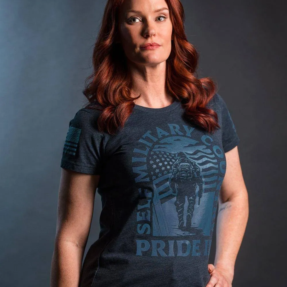 T-shirt Slim Fit Patriot March pour Femmes - Bleu Marine Minuit