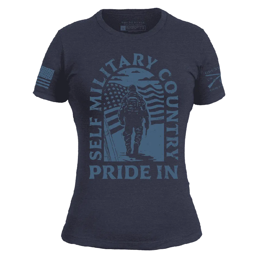 T-shirt Slim Fit Patriot March pour Femmes - Bleu Marine Minuit