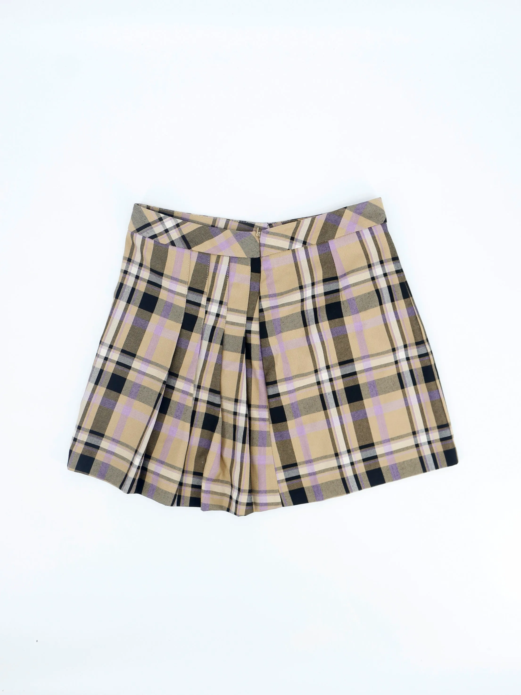 Jupe en tartan pour femme, beige