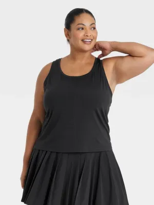 Débardeur de sport uni pour femmes, Noir