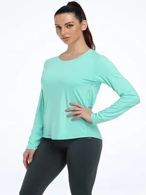 Haut de sport uni pour femme, Bleu menthe