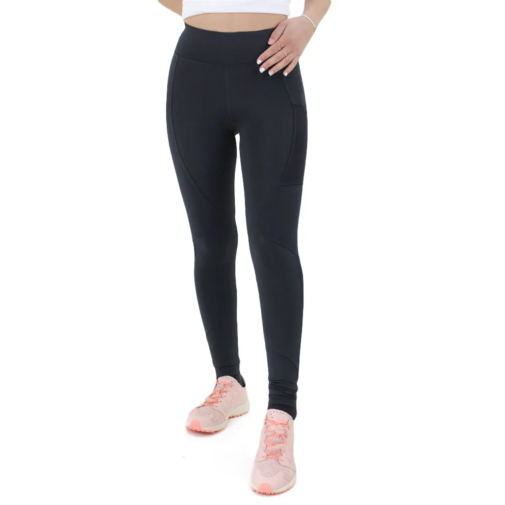 Legging femme uni avec 2 poches, Noir