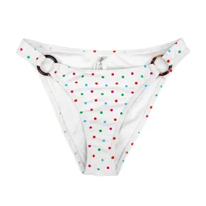 Culotte de Bikini à Pois pour Femme, Blanc