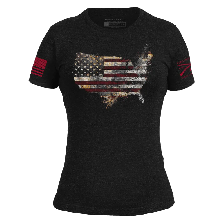 T-shirt Slim Fit Femme Red Blood Nation - Noir