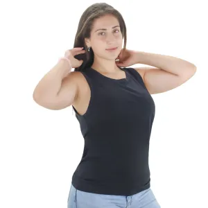 Haut sans manches ajusté pour femme, Noir