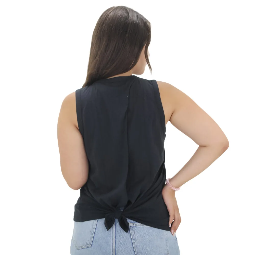 Haut sans manches ajusté pour femme, Noir
