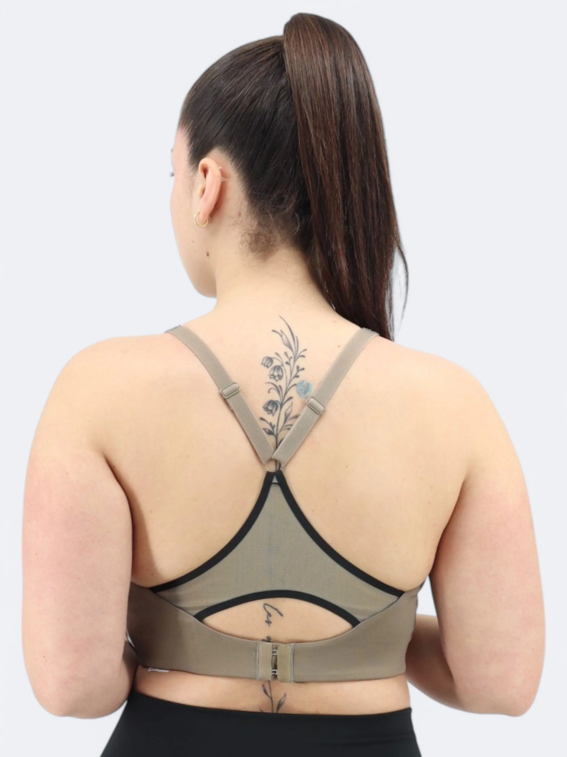 Haut de sport féminin court, Taupe