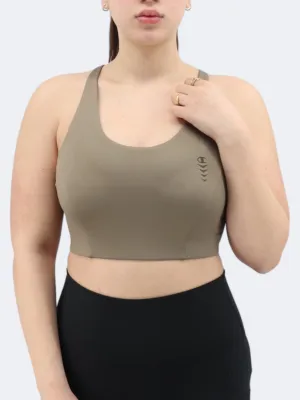Haut de sport féminin court, Taupe
