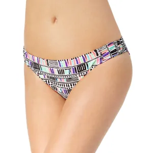 Culotte de Bikini Rayée Femme, Blanc