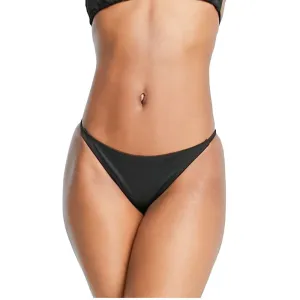 Slip de Bikini String à Haute Couture avec Fine Bretelle pour Femme, Noir