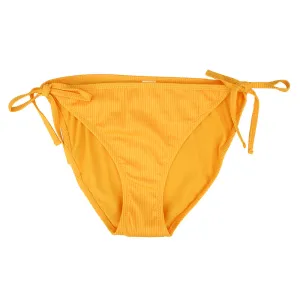 Slip de Bikini Côté Nœud Côtelé pour Femme, Orange Clair