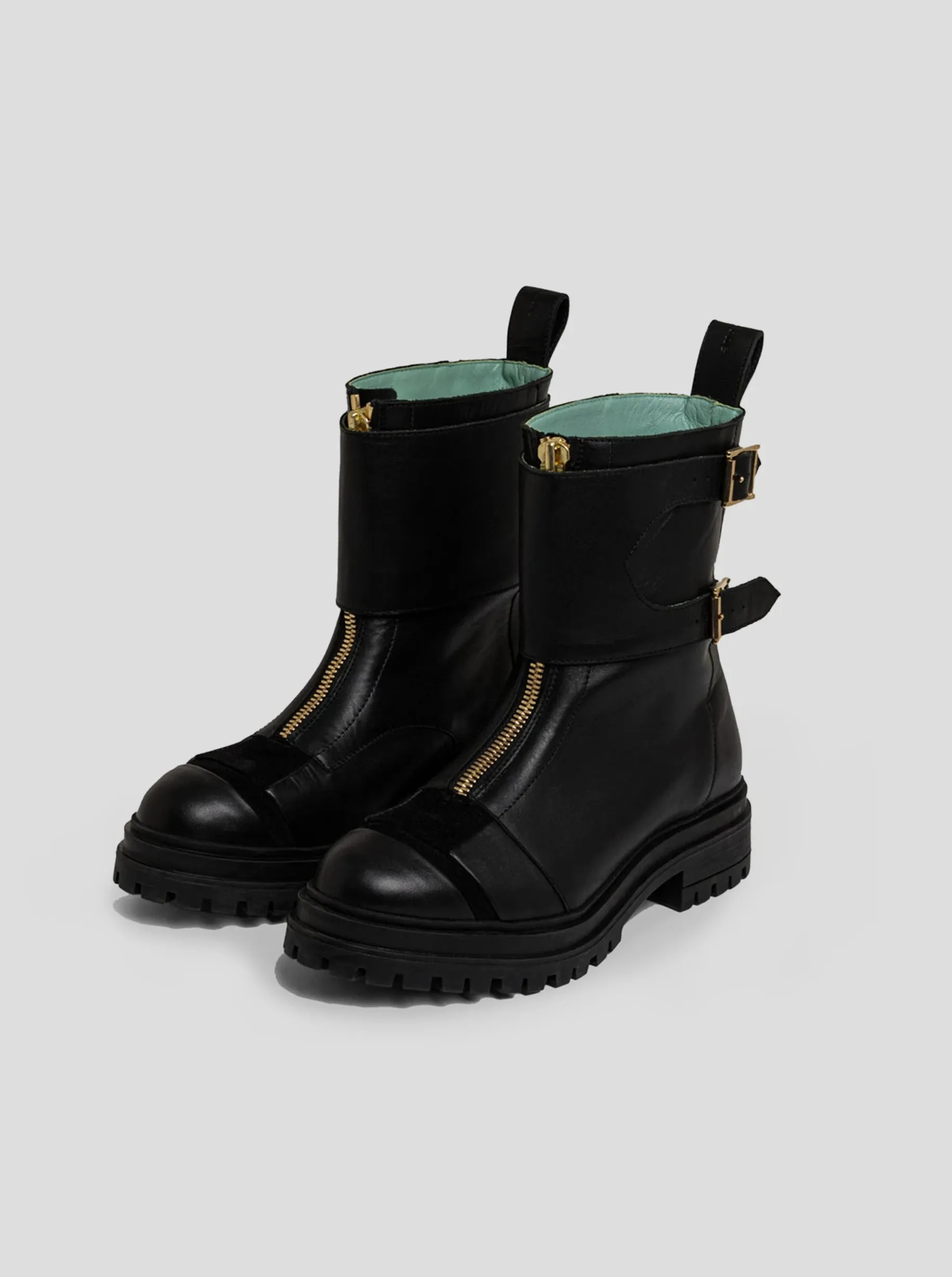 Bottes Woodstock Rangers en cuir noir